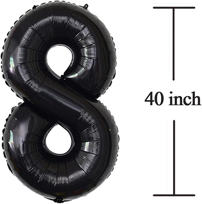Black 18 Number Balloons Giant Jumbo Number 18 Foil Mylar Balloon for Men 18th Birthday Party 18 Anniversary Decorations