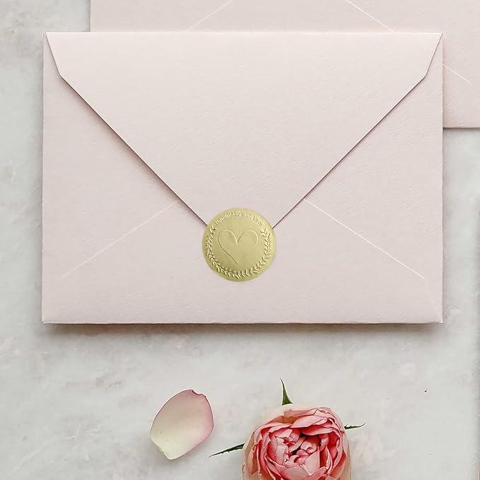 100 x Handmade with Love Stickers – Embossed Gold Foil Labels – Small Business Packaging Stickers for Gift Bags, Boxes & Happy Mail – Thank You Support Tags, 1.6 Inch