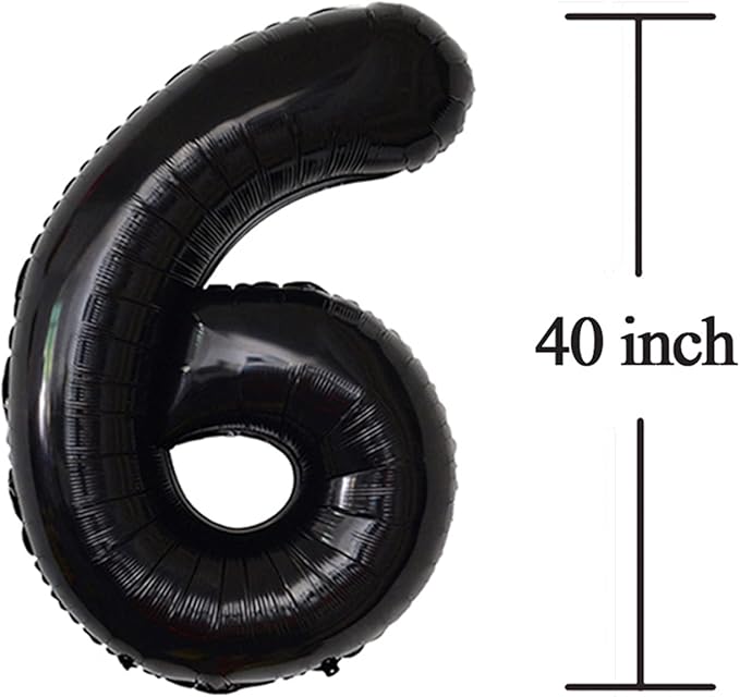 Black 60 Number Balloons Giant Jumbo Foil Mylar Helium Balloons Party Decoration Supplies Balloons Great for Women Men 60th Birthday or 60th Any Anniversary Parties Events