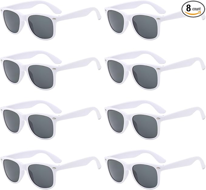 Pibupibu Neon Colors Party Favor Supplies Unisex Sunglasses Pack of 8