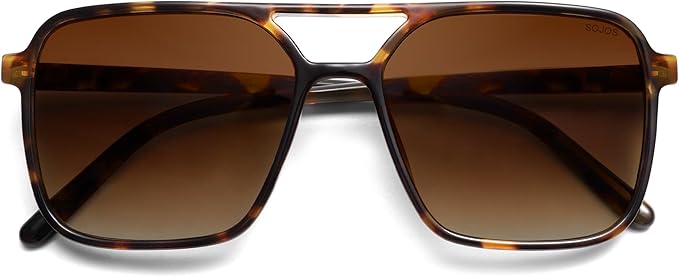 SOJOS Trendy Vintage Aviator Square Sunglasses For Womens Mens Retro 70s UV400 Women Sun Glasses SJ2327