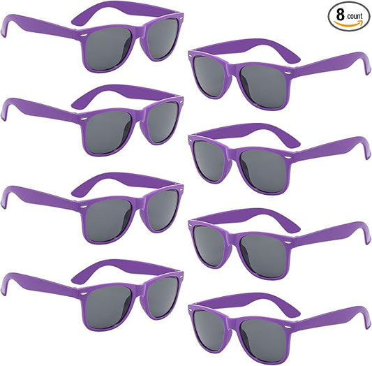 Pibupibu Kids Neon Colors Party Favor Supplies Unisex Sunglasses Pack of 8