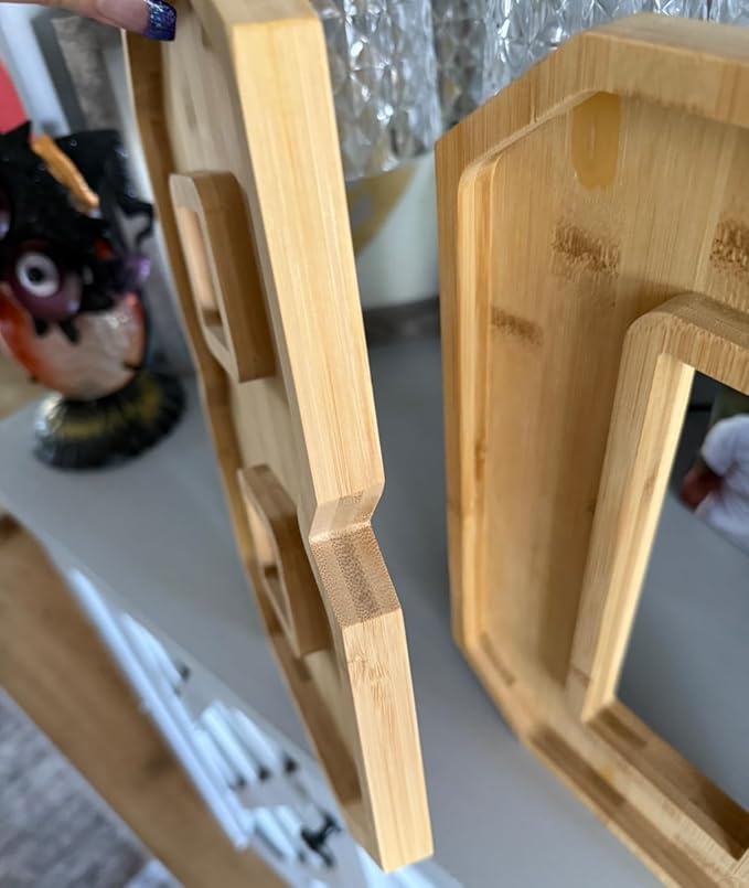 15.8'' Bamboo Charcuterie Fillable Board Box, Reusable Alphabet Number Shaped Form Tray for Birthday Anniversaries, Serving Tray for Birthday Party Decor Serving Plates Display Candy Cake (Number 3)