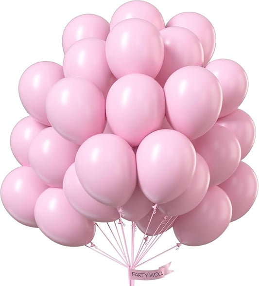 PartyWoo Balloons 100pcs for Birthday Baby Shower Gender Reveal Graduaion Bridal Shower Retirement Wedding Engagement Bachelorette Party Decorations 12 Inch Pink-Q05