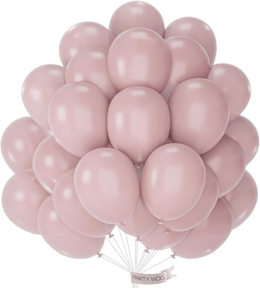 PartyWoo Dusty Pink Balloons 50pcs 12 Inch Boho Blush Pink Latex Helium Balloons for Princess Birthday Baby Shower Graduation Gender Reveal Anniversary Bachelorette Party Decorations Pink-F54