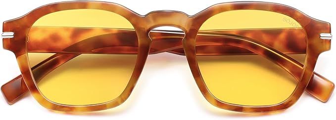 SOJOS Vintage Retro Square Polarized Sunglasses Men Standard Fit Trendy Womens Sun Glasses SJ2382