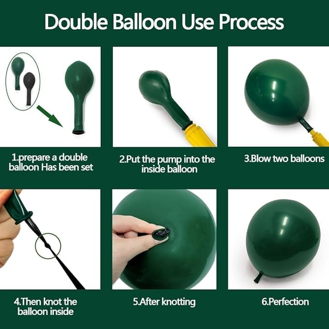 Emerald Green Gold Balloons Garland Double Stuffed Dark Green Gold Balloons Hunter Forest Metallic Arch Kit for Birthday Christmas New Year Baby Shower Jungle Party Decorations