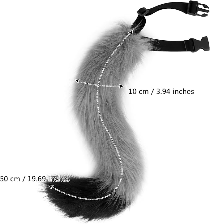 Animal Cat Wolf Fox Dog Faux Fur Tail for Halloween Party Cosplay Costume Accessories Purple