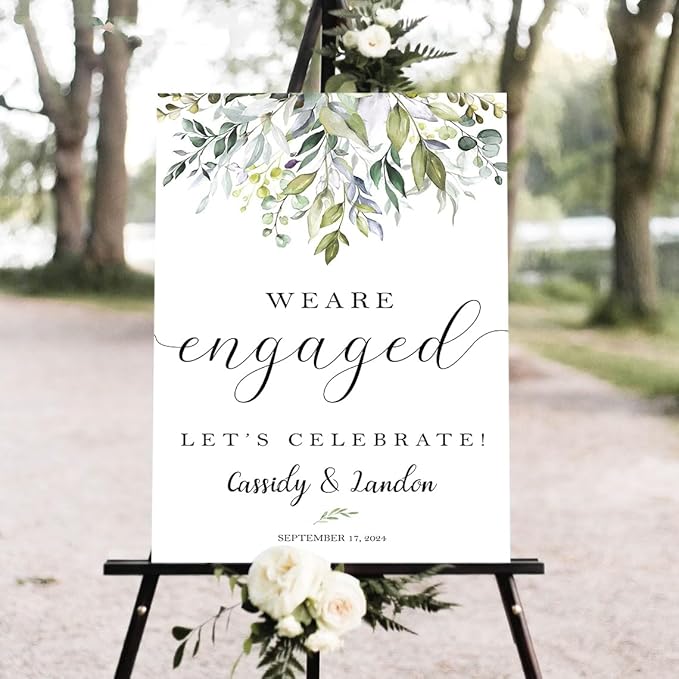 Personalized Engagement Welcome Sign, Engagement Party Sign, Engagement Decor, Engagement Decorations, Engagement Sign, Engaged Sign, Engaged Welcome Sign UNIPROSIGNS #8, Version-08