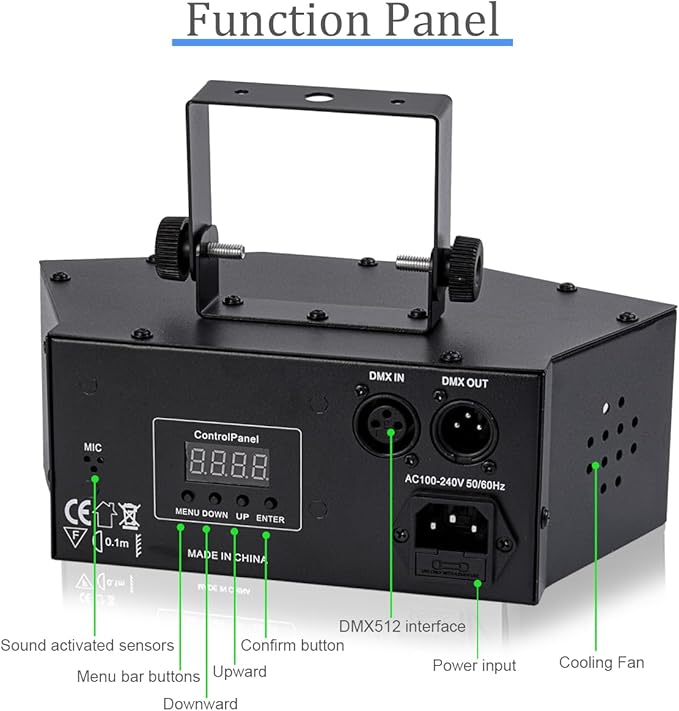 DJ Disco Ball Party Lights with DMX512 and Sound Activated, LED Stage Lighting Show Strobe Light for Parties Indoor Dance Wedding Karaoke Bar KTV Club Christmas Halloween Music Rave Lamp