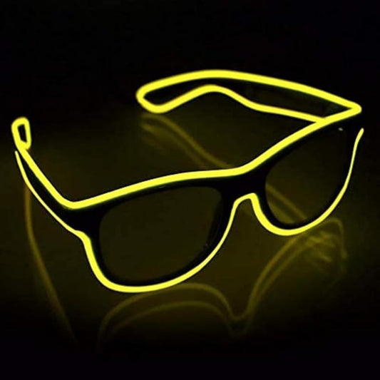 YouRfocus Wireless LED Light Up Glasses Glow in the Dark Neon Rave Glasses for Rave Party, EDM, Halloween, Christmas (Yellow)