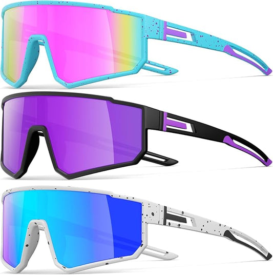 IKTOD 3 Pack Polarized Running Sunglasses for Women Mens Sunglasses UV Protection for Cycling Baseball Fishing