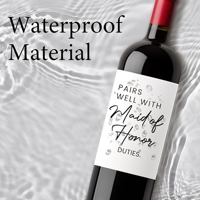 FBCCZEY Matron of Honor Gifts Maid of Honor Proposal Gift matron of honor Gifts Wedding Day Essentials Bridesmaid Duties Wedding Wine Bag with 2pcs Wine Labels