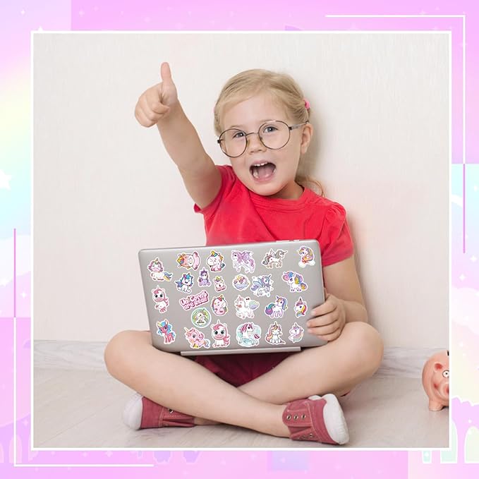 24 Sheets Unicorn Stickers for Kids, 330Pcs Rainbow Unicorn Stickers Bulk Preschool Sticker Sheets for Reward Craft Scrapbooking Water Bottles Gifts Bags Cards Envelopes Party Favors Supplies