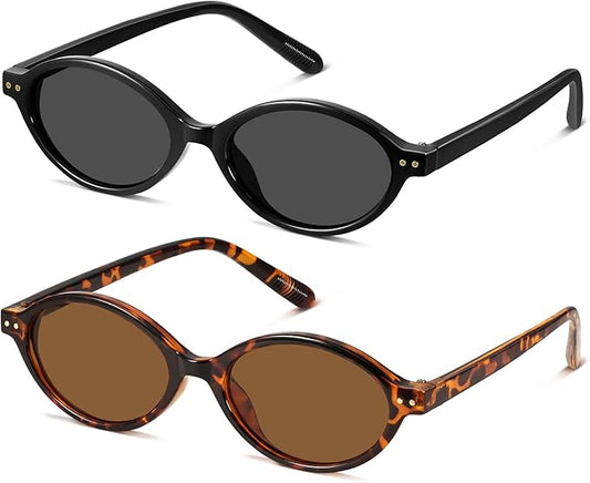 GRFISIA Retro Oval Sunglasses Womens Small Trendy Sun Glasses Sunnies UV400 Protection