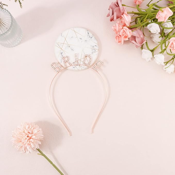 Bride Tiara Birde Headband Bachelorette Party Favors Rhinestone Wedding Bridal Headbands Bridal Shower Decorations Bridal Shower Gifts Rose Gold
