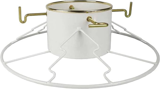 Yard Butler Santa's Helper - Easy to Use & Assemble Christmas Tree Stand - Durable & Sturdy Stand Made with Anti-Rust Steel - Beautiful Addition to Holiday Decor - 6' to 11' Trees - White