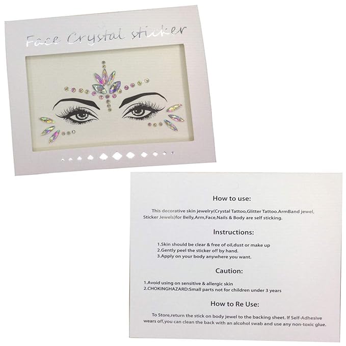 Mermaid Face Gems Stick Jewels for Women Cosplay Mermaid Halloween Club Costume Face Gems Sticker on Rave Party Gift for Kids Costume Temporary Tattoos