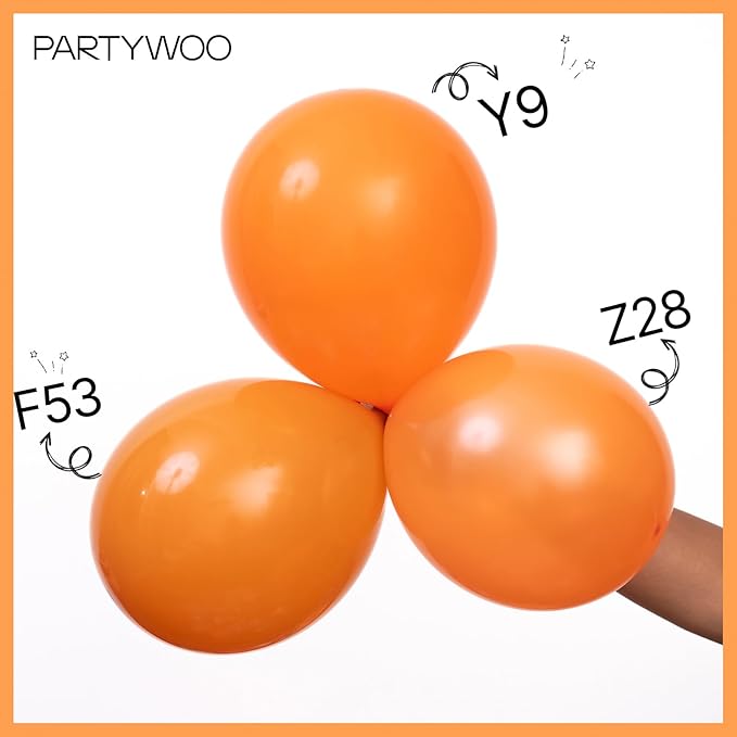 PartyWoo Pearl Orange Balloons 50pcs 12 Inch Fall Pumpkin Latex Balloons for Graduation Thanksgiving Halloween Little Cutie Baby Shower Birthday Wedding Fall Themed Party Decorations Orange-Z28