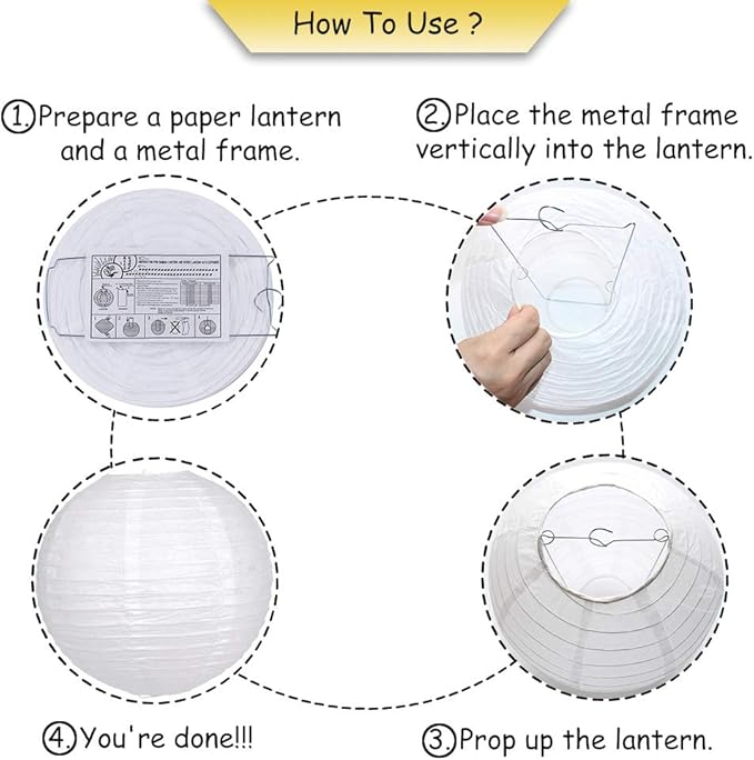 Paper Lanterns Decorative, Round Hanging Paper Lanterns Decorations for Wedding Graduation Anniversary Birthday Party Supplies Black/Gold/White 15pcs