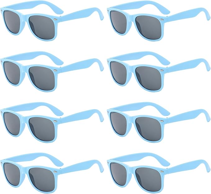 Pibupibu Neon Colors Party Favor Supplies Unisex Sunglasses Pack of 8