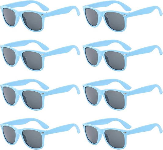 Pibupibu Neon Colors Party Favor Supplies Unisex Sunglasses Pack of 8