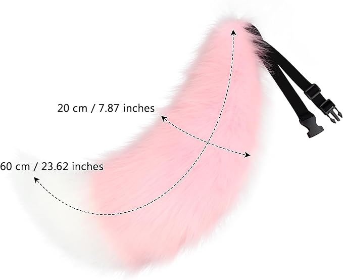Adolala Faux Fur Wolf Fox Tail with Adjustable Elastic Belt Halloween Cosplay Costume Accessory