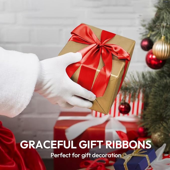 1" Width x 100 Yards Satin Ribbon, Champagne Gold Ribbon Perfect for DIY Craft, Bows, Gift Wrapping, Flower Bouquet, Valentine's Day, Christmas and Party Decoration