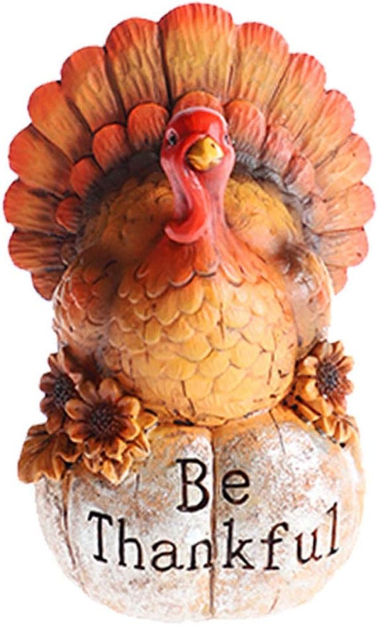 MorTime Thanksgiving Decorations Hand-Painted Turkey Pumpkin, Tabletop Turkey Fall Autumn Decor for Living Room Bedroom Kitchen Thanksgiving Harvest Day