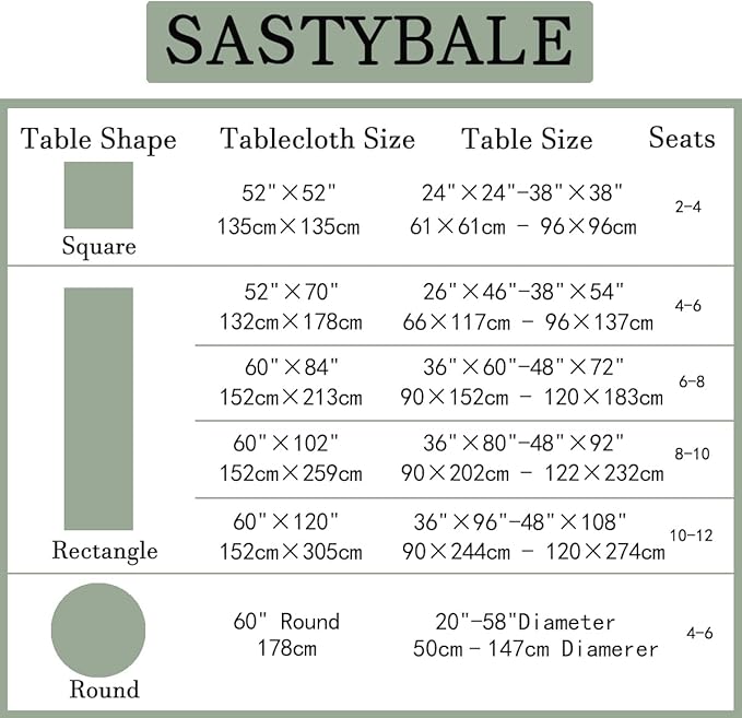 SASTYBALE Rectangular Tablecloths Jacquard Table Cloth Water Resistant & Wrinkle Free Spillproof Polyester Table Cover for Kitchen Dining Tabletop (Rectangle/Oblong, 52" x 70" (4-6 Seats), Sage Green)