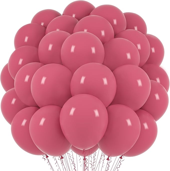 Retro Hot Pink Balloons, 66pack 12inch Blush Hot Pink Balloons Latex Party Balloons for Birthday Baby Shower Valentine's Day Graduation Wedding Gender Reveal Anniversary Party Decorations