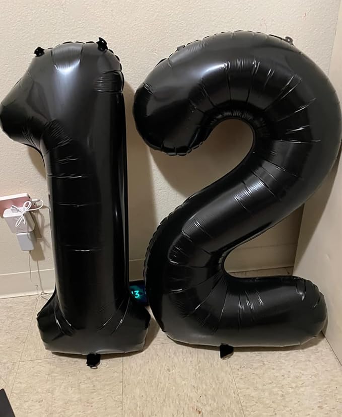 Smlpuame 40 inch Number Balloon 0-9 Black Large Number 5 Balloons,Digital Balloons for Birthday Party Celebration Decorations Supplies, Helium Foil Number Balloons for Wedding Anniversary
