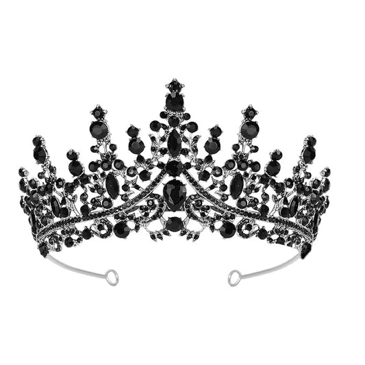 Schmoopy Tiara Crown for Women, Hair Accessories for Party Wedding (B-Black)