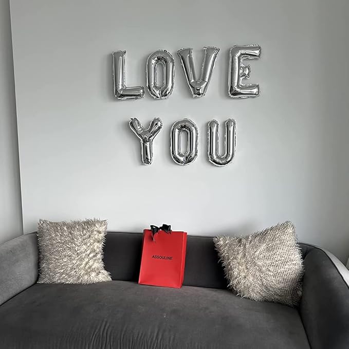 52 Pcs Sliver Letter Balloons A to Z Custom DIY Phrase Banner for Baby Shower Wedding Party Supplies Personalized Decor Foil Alphabet Balloons 16Inch
