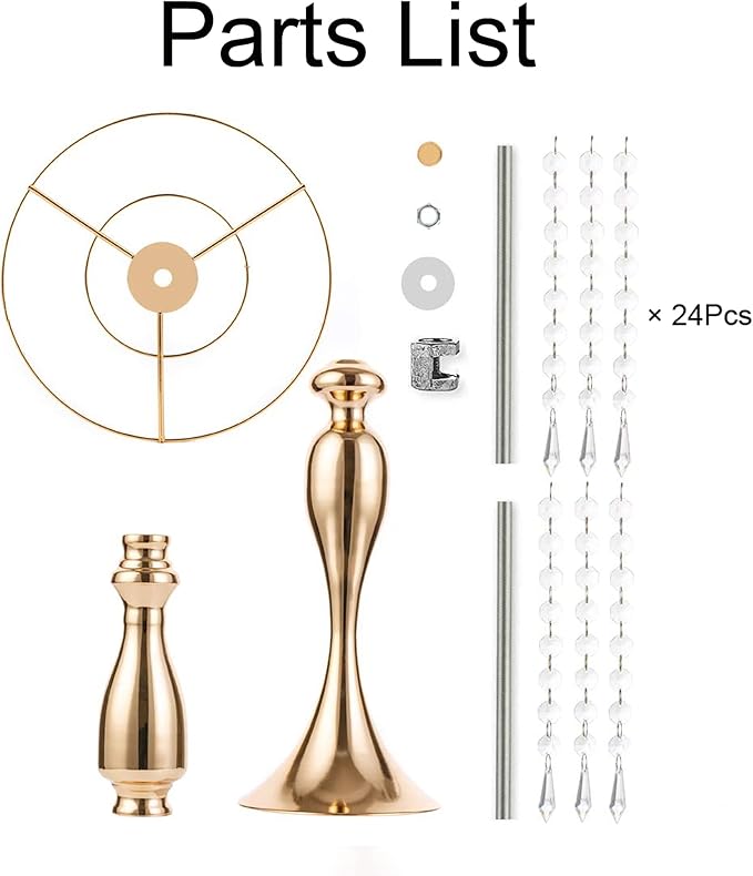 Gold Vases for Centerpieces, 10 Pcs 21.3in Crystal Flower Arrangement Stand, Wedding Centerpieces for Tables, Tall Metal Flower Vase Holders for Wedding, Event, Reception, Birthday, Home Decor