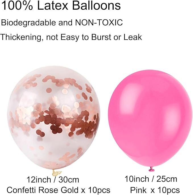 ZERODECO Party Hanging Paper Fans Set, Pink Confetti Balloons Decorative Folding Fans Paper Pompoms Triangle Bunting Flags Garlands for Wedding Birthday Baby Shower Photo Backdrop Party Decorations