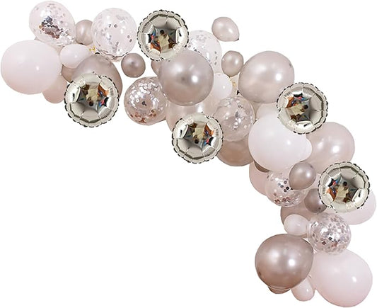 YHL Balloon Garland Arch Kit 71pcs (Silver/White assorted) for Party Decorations Anniversary/Birthday/Baby Shower/Wedding/Unicorn/graduation/festivals/carnivals etc