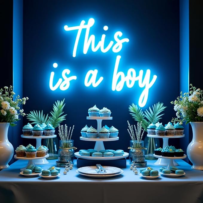 ADVPRO Custom Baby Shower LED Neon Signs, Customizable for Birthday Party, Personalized Large Led Neon Light Sign with Surname, Name, Nickname, Character Name Logo