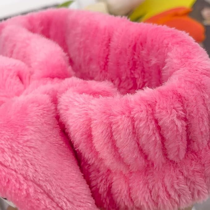 Kawaii Cartoon Headband, Cute Anime Spa Hairband, Microfiber Coral Skincare Shower Fluffy Towel Headbands for Girls Women Facial Washing, Makeup, Party