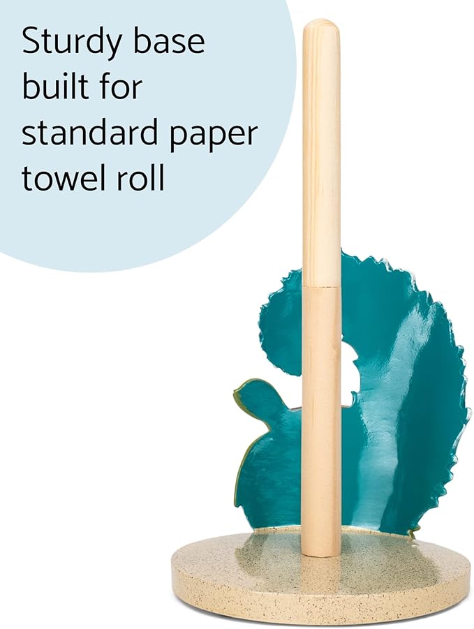Elanze Designs Turtle Ocean Wave 12 inch Resin and Wood Paper Towel Holder