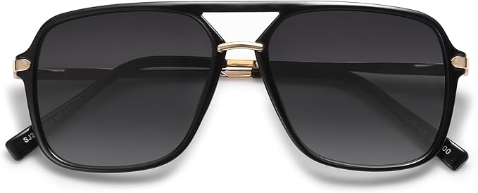 SOJOS Sunglasses for Women & Men, Square, Retro, Polarized Lens, Trendy Aviator, 90s Shades