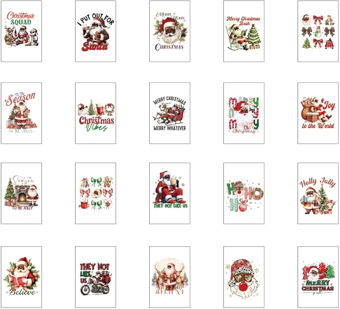 Christmas UV DTF Stickers - 80 Pcs Christmas Santa Uvdtf Decals for Motel Keychain Bow UV DTF Wraps Sticker Xmas Waterproof Hotel Keychain Transfers Stickers