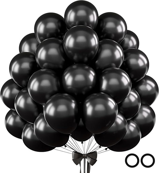 110pcs Black Balloons 12 Inch Black Balloon Arch Kit for Birthday Anniversary Graduation Baby Shower Holiday Party Decorations