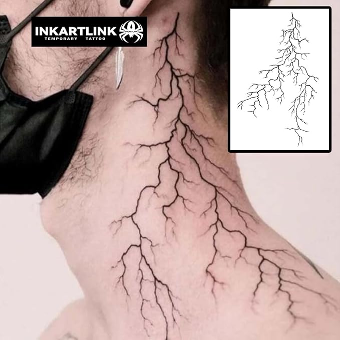 INKARTLINK Semi Permanent Tattoos,Halloween temporary tattoo, party tattoos, realistic, waterproof, cruelty-free, non-reflective (Context)