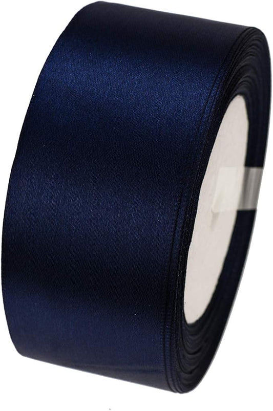 ATRBB 25 Yards 1-1/2 inch Wide Satin Ribbon Perfect for Wedding,Handmade Bows and Gift Wrapping(Navy)