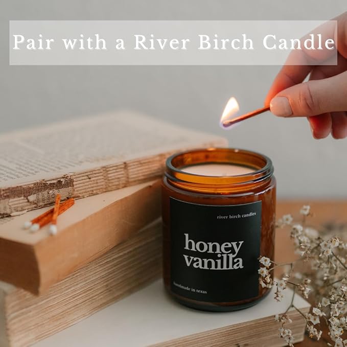 River Birch Decorative Matches in a Bottle with Striker - Cute & Colored Matches - 3 Bottles, Espresso Brown and White, 60 Matches