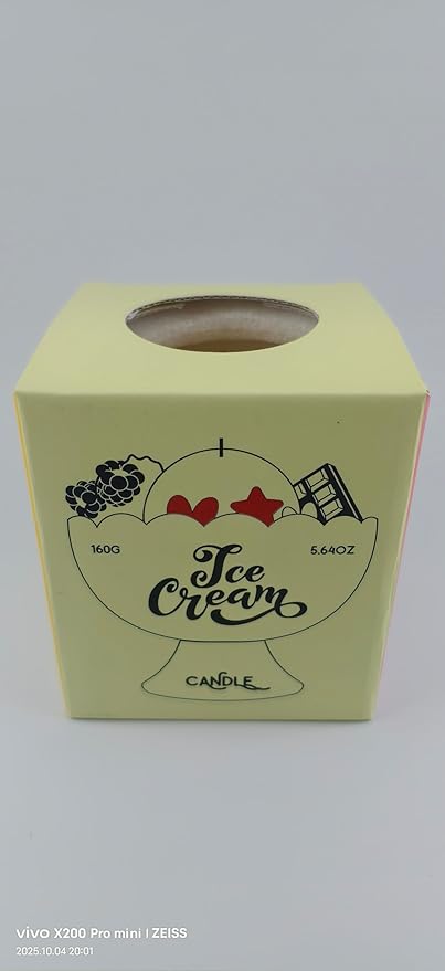 Generic Ice Cream Aromatherapy Candles, Glass Goblet, Decorative Dessert Shape, Fruit Fragrance, Christmas Birthday Festival Gift (Coconut Fruit)