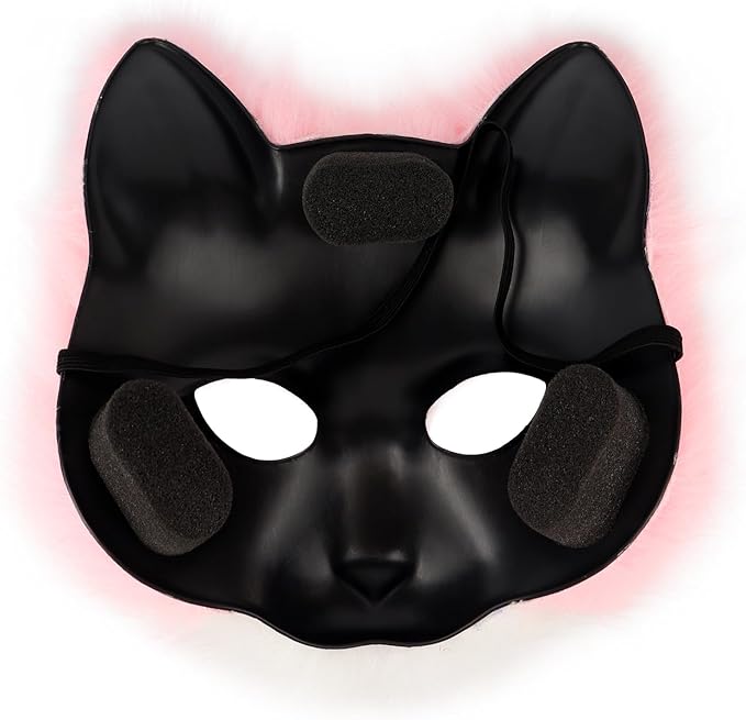 Animal Fox Wolf Mask Halloween Party Cosplay Costumes Props Plush Cat Half Face Masks Carnival Christmas Masquerade