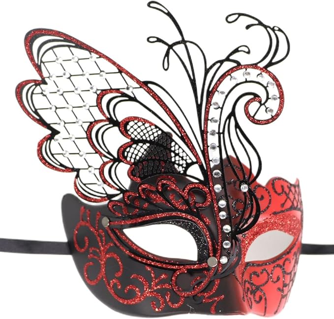 Coolwife Couples Masquerade Masks Metal Venetian Mardi Gras Party Evening Prom Costume Mask
