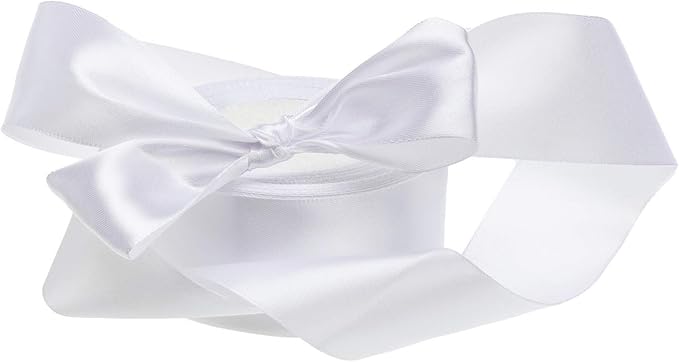 ATRBB 25 Yards 1-1/2 inch Wide Satin Ribbon Perfect for Wedding,Handmade Bows and Gift Wrapping(White)